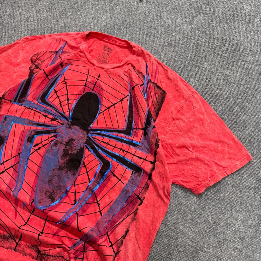 Y2K Spider-Man AOP T-shirt Men's 2XL Red Grunge Marvel Spider Sende 90s
